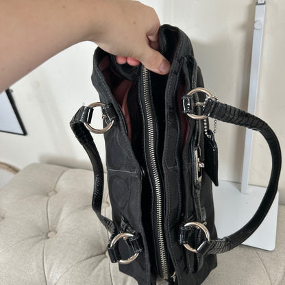 Coach Black Monogram Penelope Shoulder Bag L1173-18966
