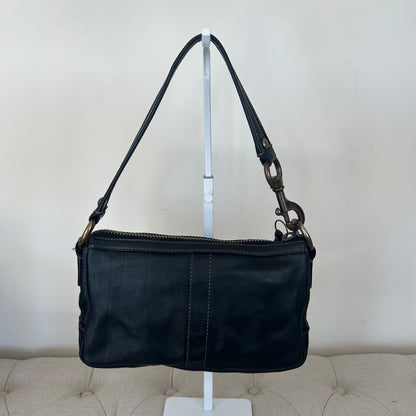 Coach Legacy Black Shoulder Bag Gold Turnlock F063-10326