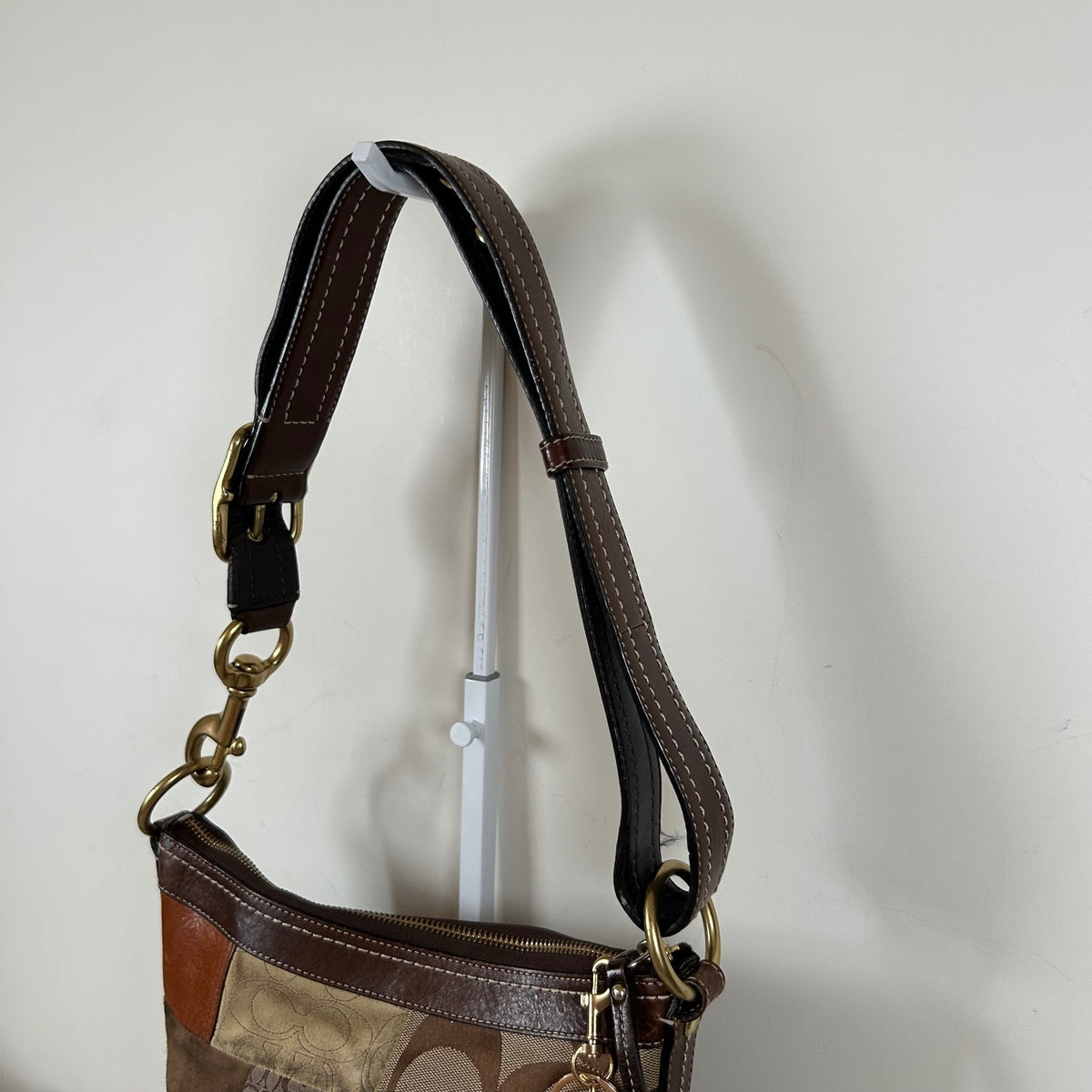 Coach Brown Patchwork Crossbody Convertible Shoulder Bag F0893-F12840