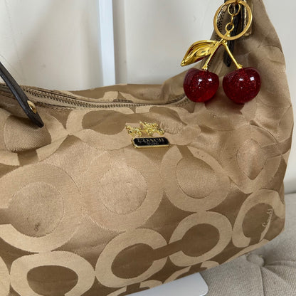 Coach Brown Beige Monogram Convertible Hobo Shoulder Bag H1169-18801M