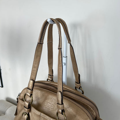 RARE Coach Bonnie Gold Metallic Leather Satchel Shoulder Bag H0869-12670