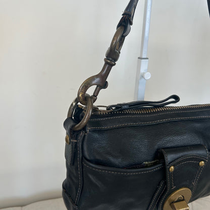 Coach Legacy Black Shoulder Bag Gold Turnlock F063-10326