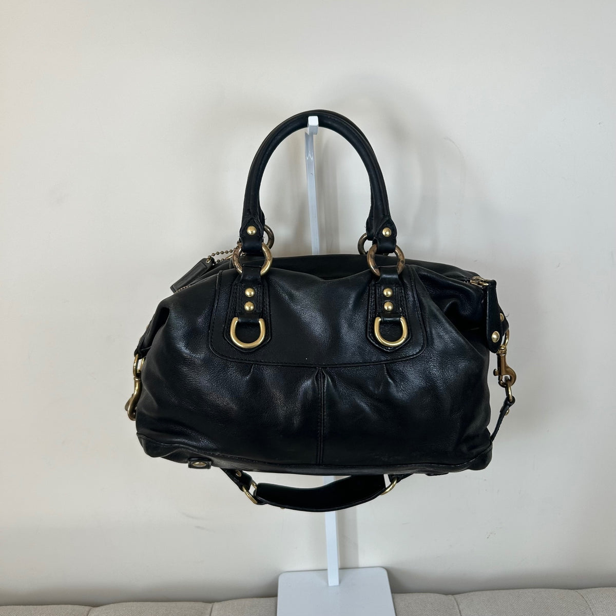 Coach Ashley Black Leather Convertible Handbag L0871-12937