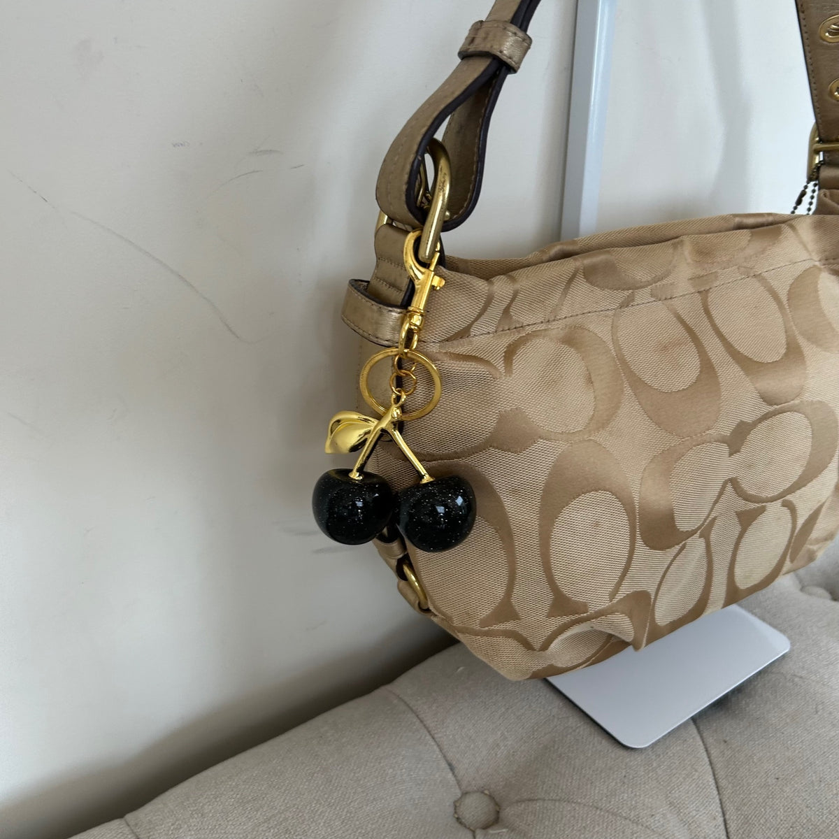 Coach Beige Monogram Convertible Shoulder Bag K1173-F15068