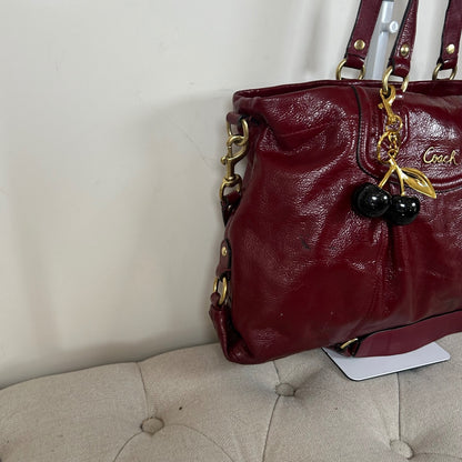 Coach Ashley Red Patent Leather Shoulder Bag H1276-F20464