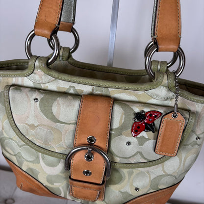 Coach Green Optic Ladybug Handle Top Soho Shoulder Bag M04Q-5621