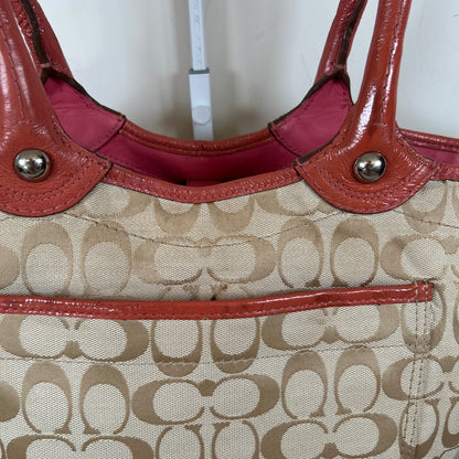 Coach Pink & Beige Floral Bleecker Tote Shoulder Bag M1073-F16276