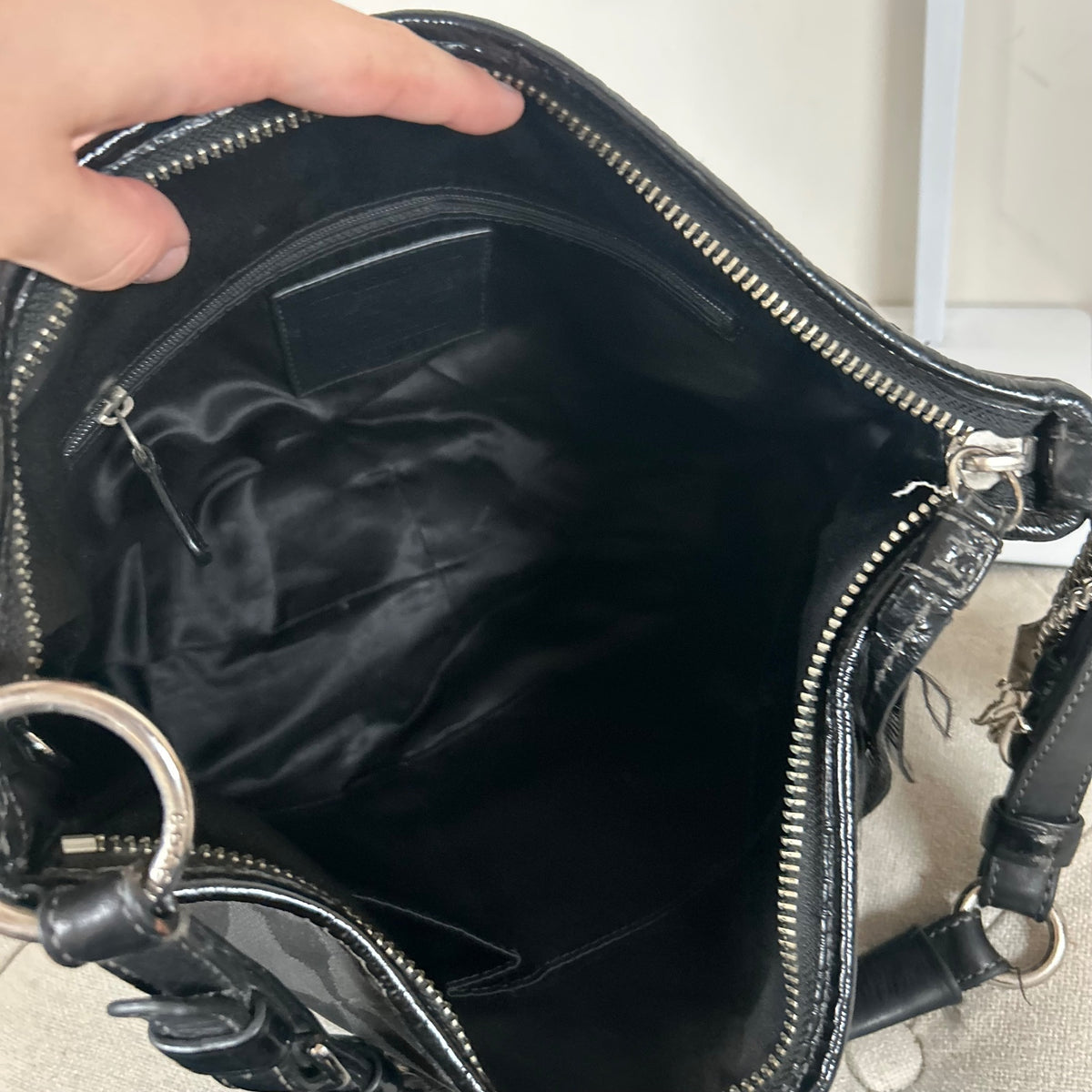 Coach Black Canvas Half Moon Hobo Shoulder Bag J0820-13351