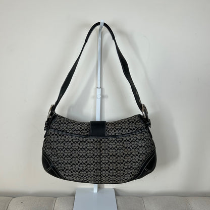 Coach Soho Large Black Signature Monogram Shoulder Bag E06W-6808