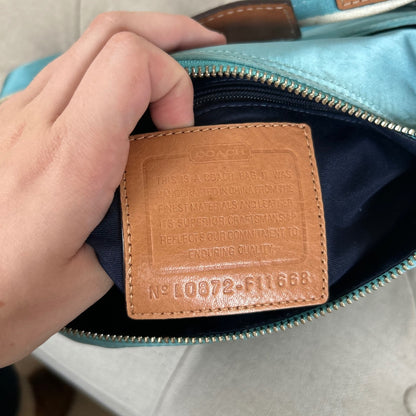 Coach Blue Nylon Hobo Shoulder Bag L0872-F11668