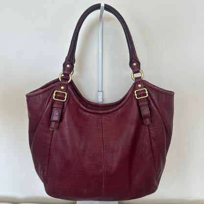 Coach Madison Maggie Burgundy Red Leather Shoulder Bag F1173-18612