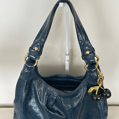 Coach Blue Patent 3 Compartment Shoulder Bag C0982-13900