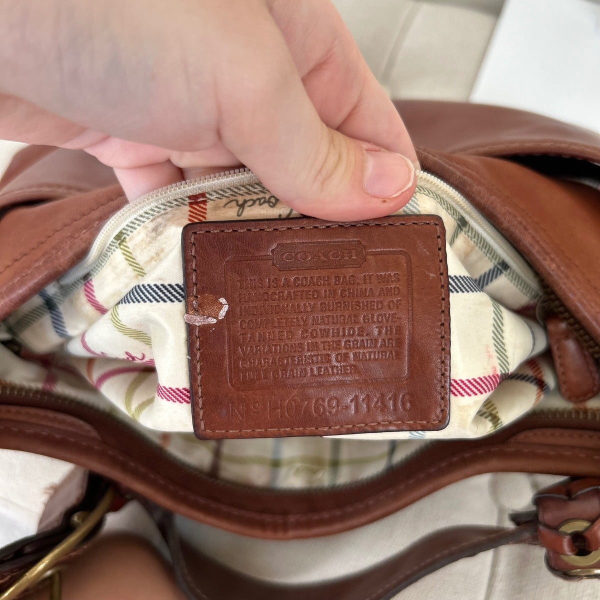 Coach Bleecker Laced Hobo Shoulder Bag Tan Brown Leather H0769-11416