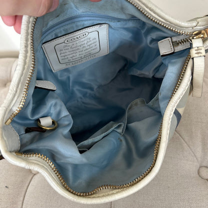 Coach Blue and Beige Monogram Slouch Shoulder Bag L0726-11955