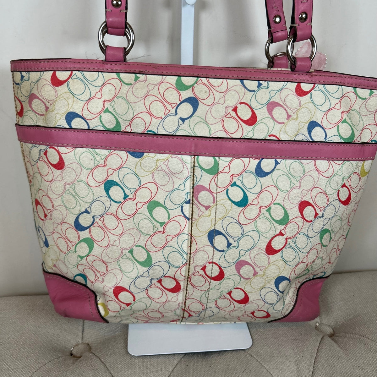 Coach Colourful Leather Tote Shoulder Bag with Charms M1978-F16874