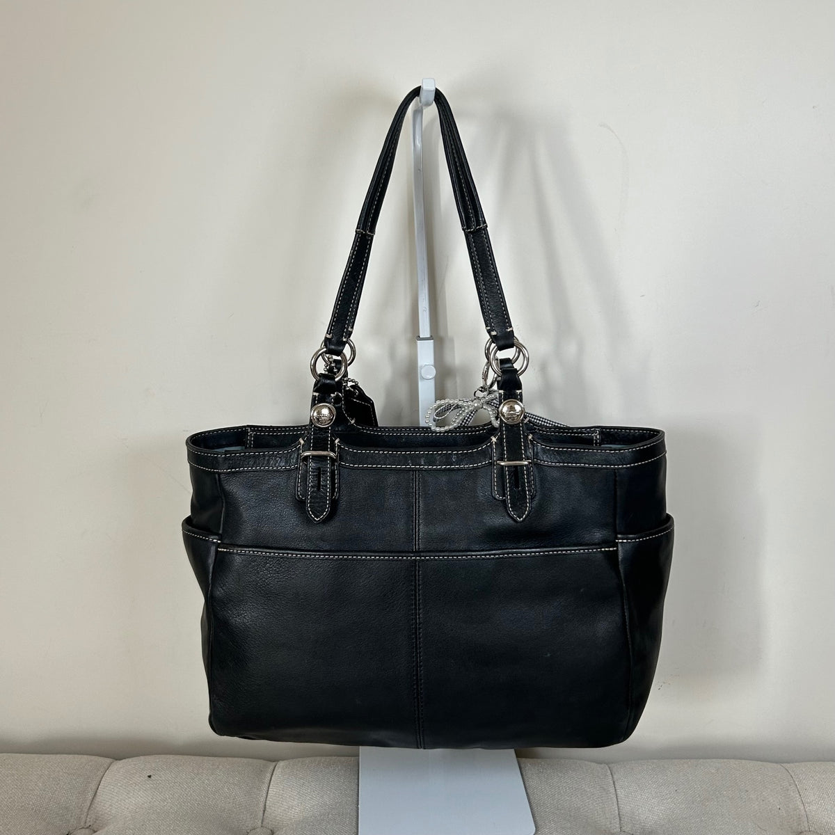 Coach Black Leather East-West Shoulder Bag J1082-F16565