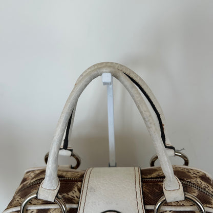 Y2K Guess Cheetah Print Mini Handbag Brown White Trim