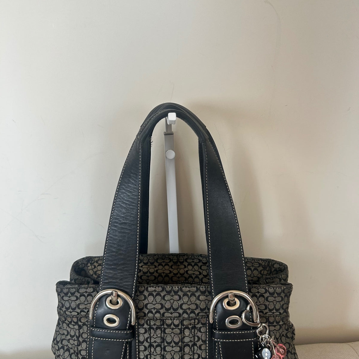 Coach Black Monogram Soho Tote Shoulder Bag M0778-F10927