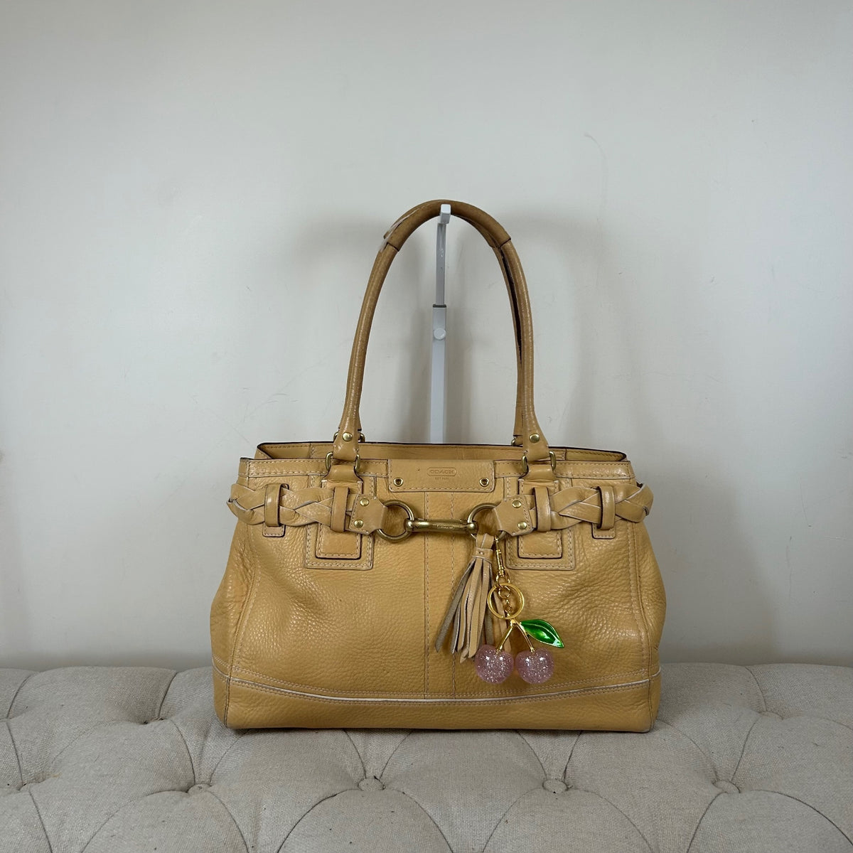Coach Pastel Yellow Leather Hampton Shoulder Bag A0793-10529