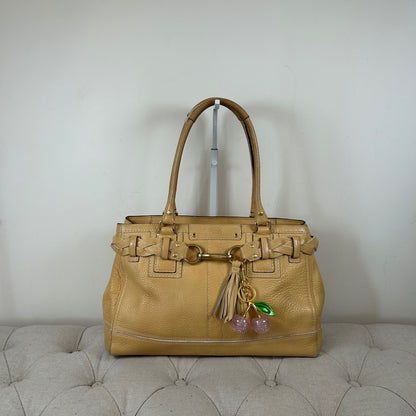 Coach Pastel Yellow Leather Hampton Shoulder Bag A0793-10529