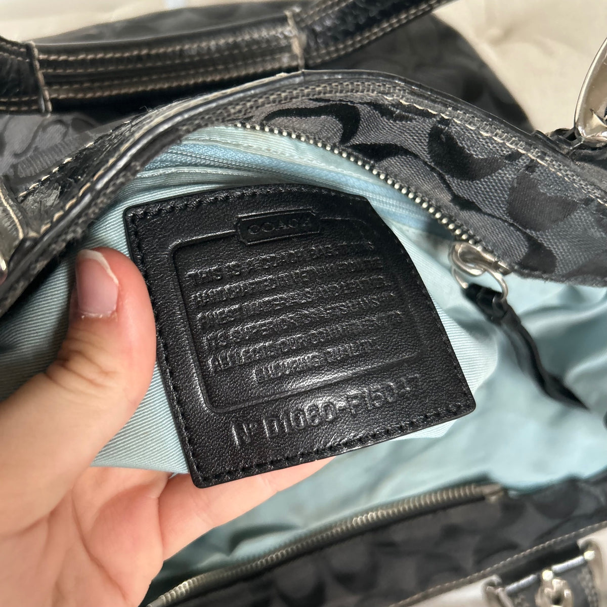 Coach Black Monogram Tote Shoulder Bag D1060-F15047
