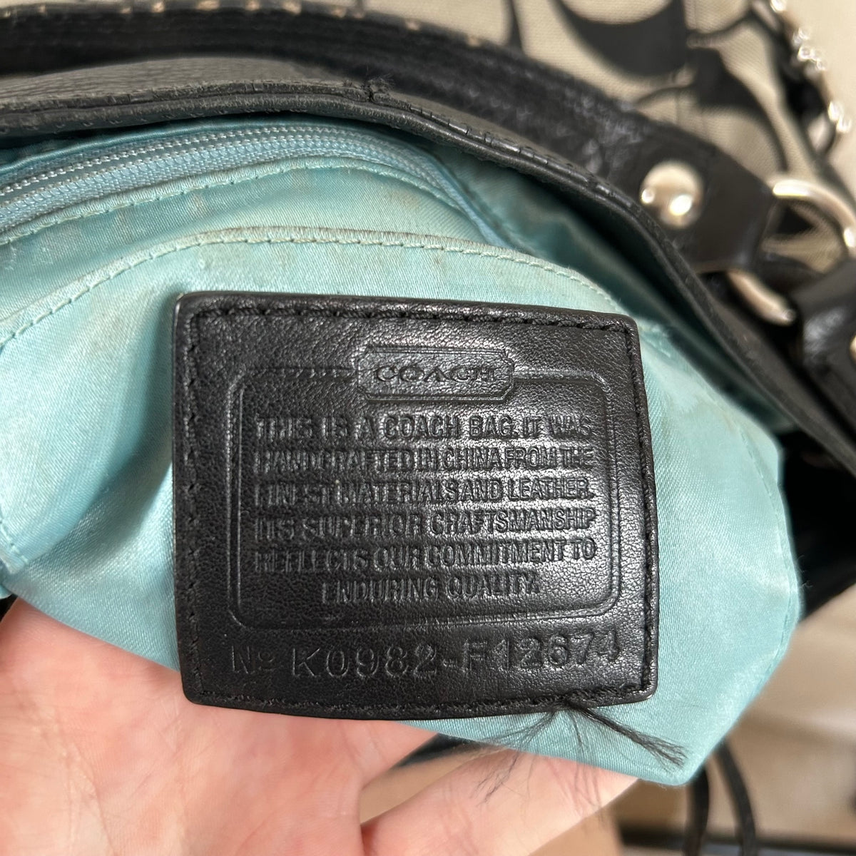 Coach Large Black Monogram Zoe Shoulder Bag K0982-F12674