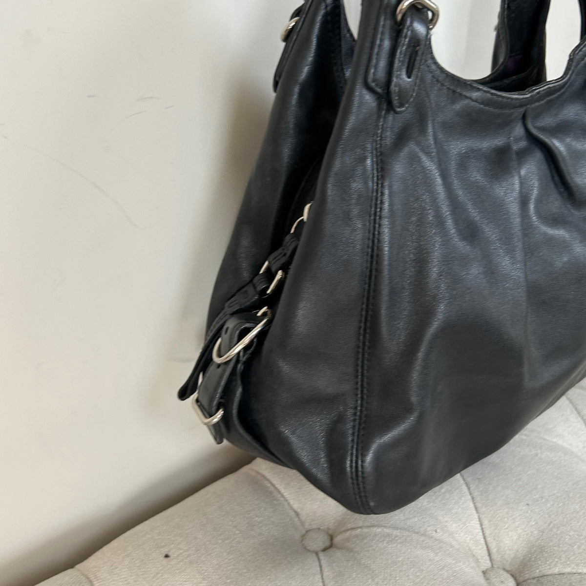 Coach Maggie Black Leather 3 Compartment Shoulder Bag J01073-15742