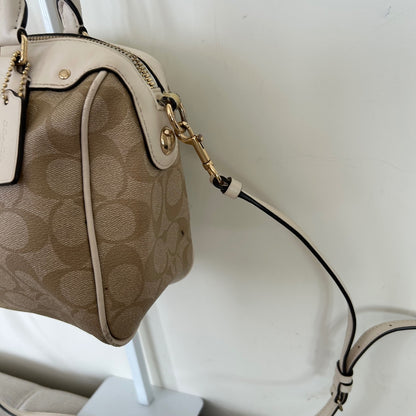 Coach Rowan Beige Mini Shoulder Bag Handbag Purse Gold Hardware H1780-F58312