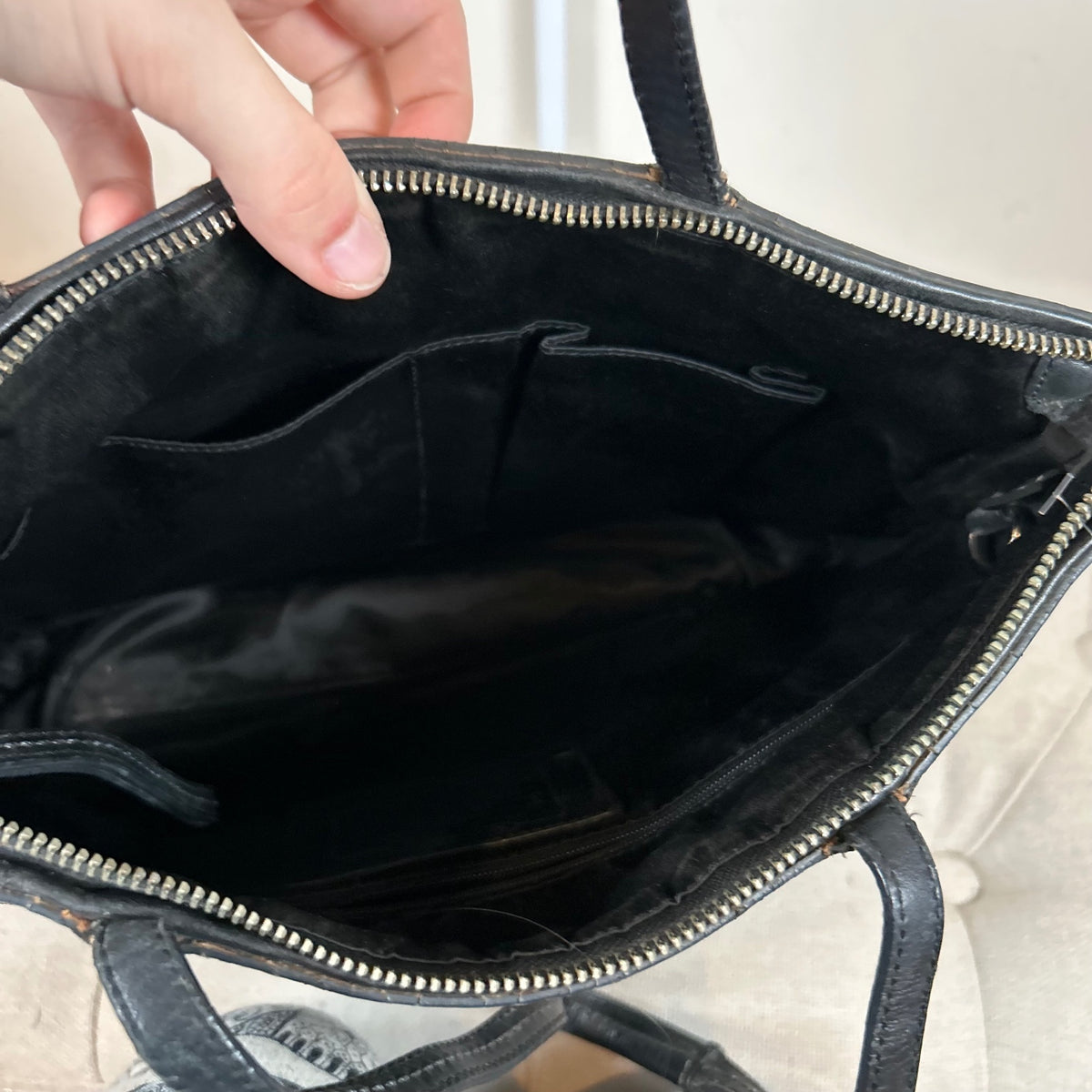 Coach Black Patent Signature Stripe Tote Bag C0868-12429