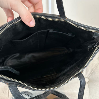 Coach Black Patent Signature Stripe Tote Bag C0868-12429