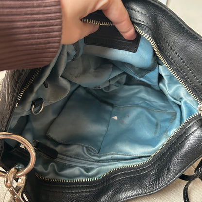 Coach Zoe Black Signature Monogram Large Shoulder Bag G0932-F12674