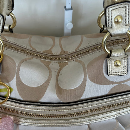Coach Poppy Beige Flower Detail Shoulder Bag K1259-F20794