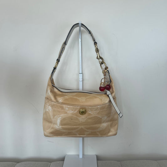 Coach Beige Monogram Hobo Shoulder Bag A0732-F10698
