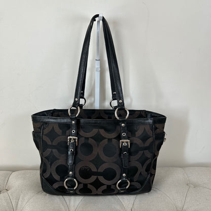Coach Black Monogram Turnlock Tote Shoulder Bag E1394-19404M
