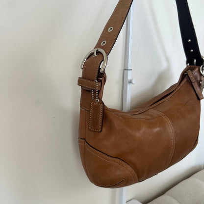 Coach Soho Tan Leather Hobo Shoulder Bag Handbag Purse Y2K E3S-9464