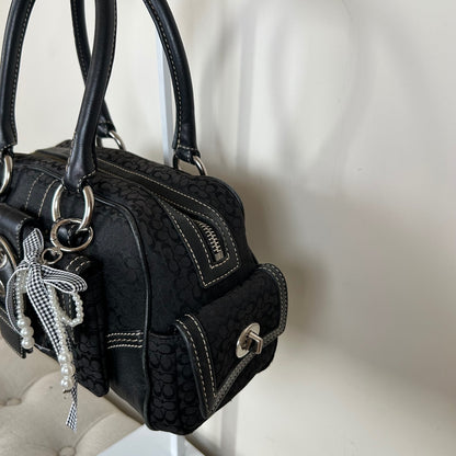 Coach Black Monogram Soho Satchel Top Shoulder Bag H05S-3647