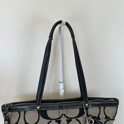 Coach Black Monogram Tote Shoulder Bag C1094-F13548