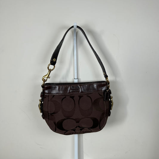 Coach Chocolate Brown Monogram Mini Zoe Shoulder Bag H0826-41856