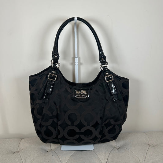 Coach Black Signature Monogram Shoulder Bag J1171-18649