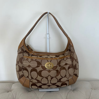 Coach Brown Monogram Ergo Gold Turnlock Shoulder Bag K0785-11601
