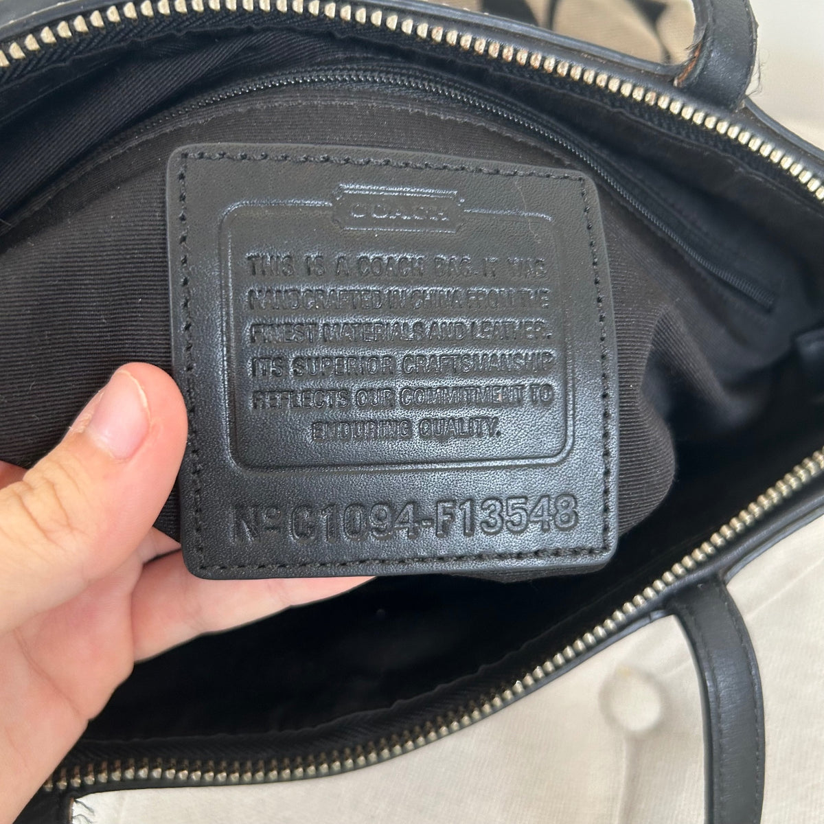 Coach Black Monogram Tote Shoulder Bag C1094-F13548