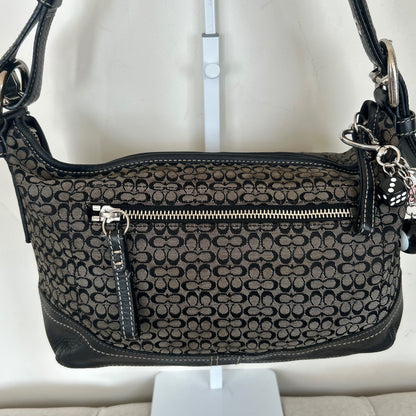 Coach Black Monogram Convertible Shoulder Bag K0726-F10945
