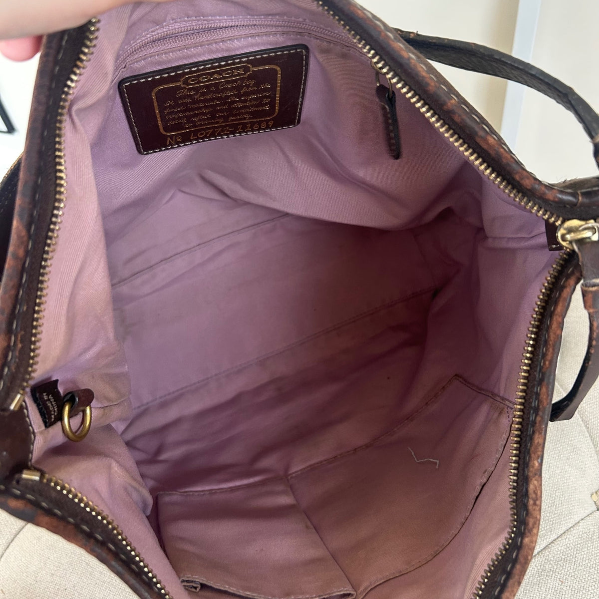 Coach Brown Monogram Hobo Shoulder Bag L0771-11689
