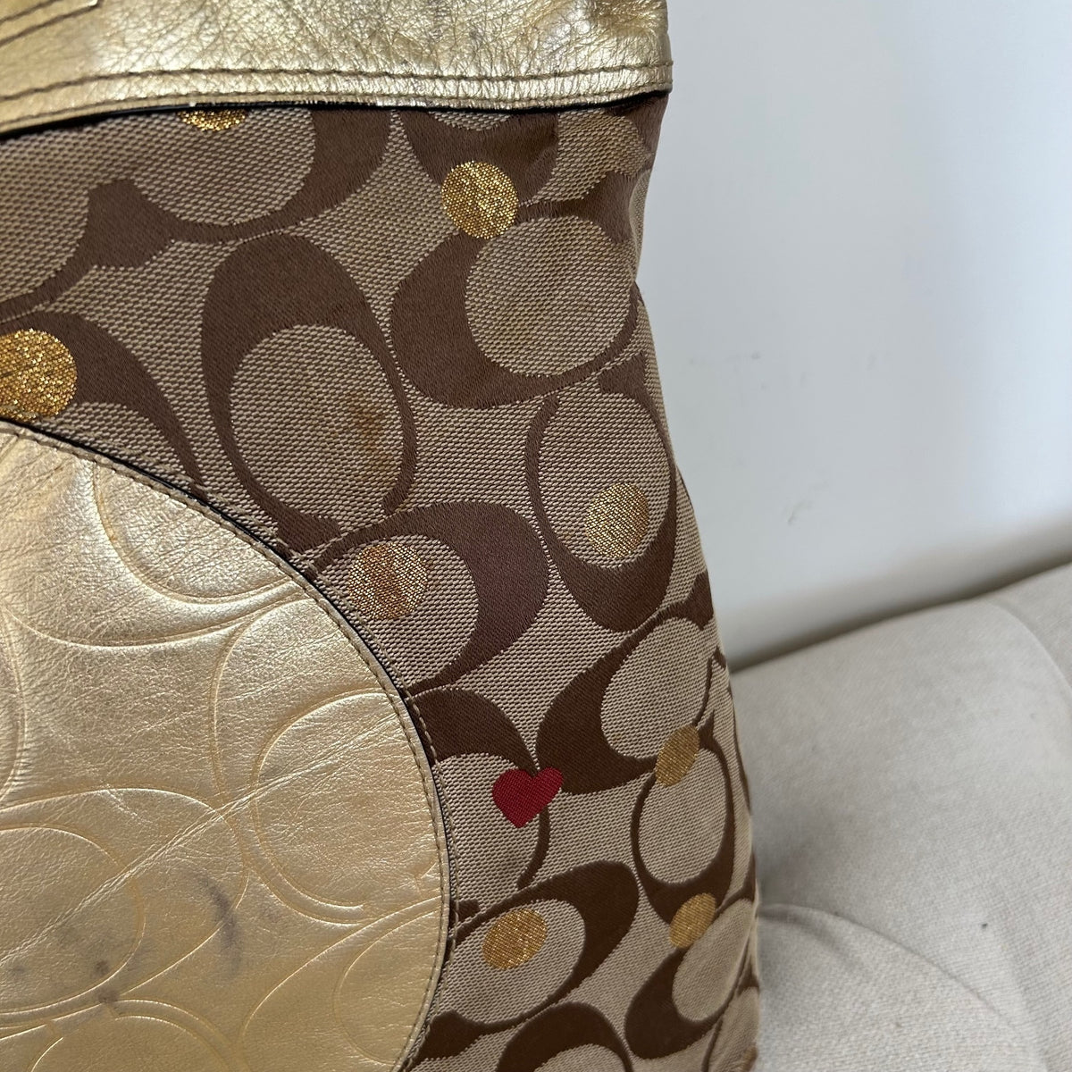 Coach Gold Heart Tote Bag J1194-F18870