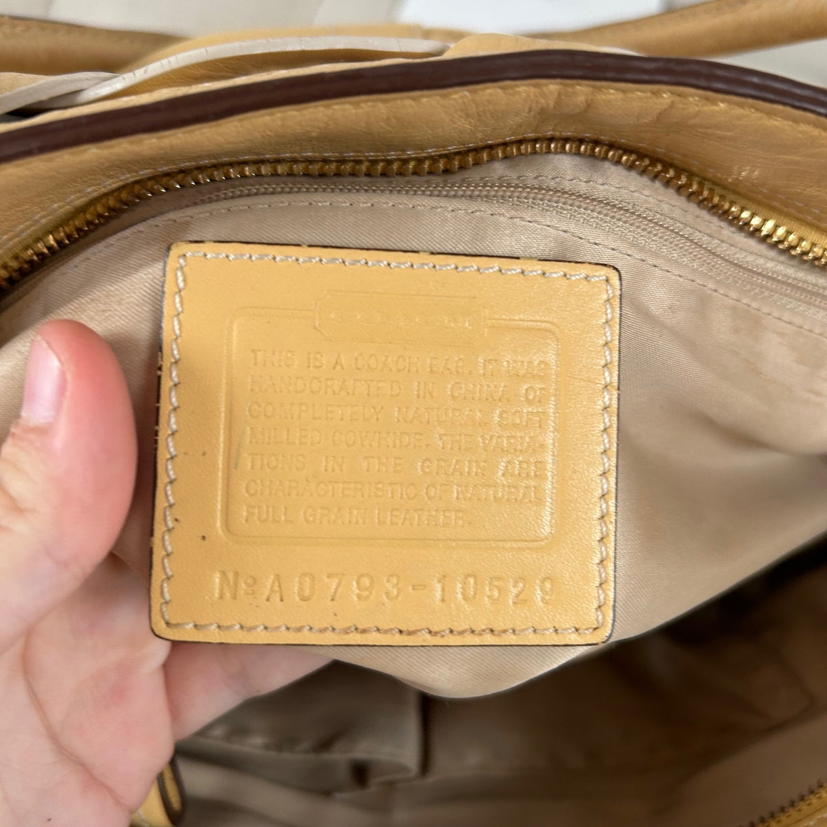Coach Pastel Yellow Leather Hampton Shoulder Bag A0793-10529