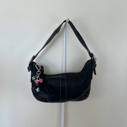 Coach Soho Black Leather Hobo Shoulder Bag Handbag Purse Y2K F05S-8A01