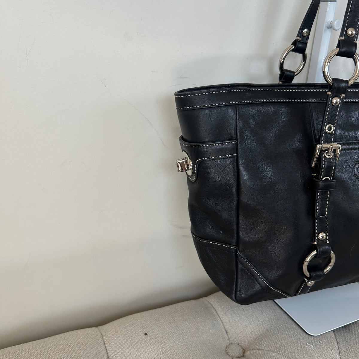 Coach Black Leather East-West Shoulder Bag D0882-F12343