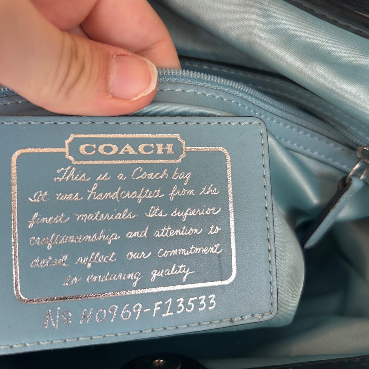 Coach Black Signature Monogram 3 Compartment Shoulder Bag Kisslock H0969-F13533