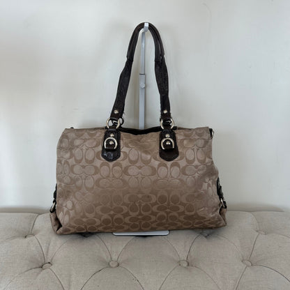Coach Beige Monogram 3 Compartment Shoulder Bag C1159-F15510