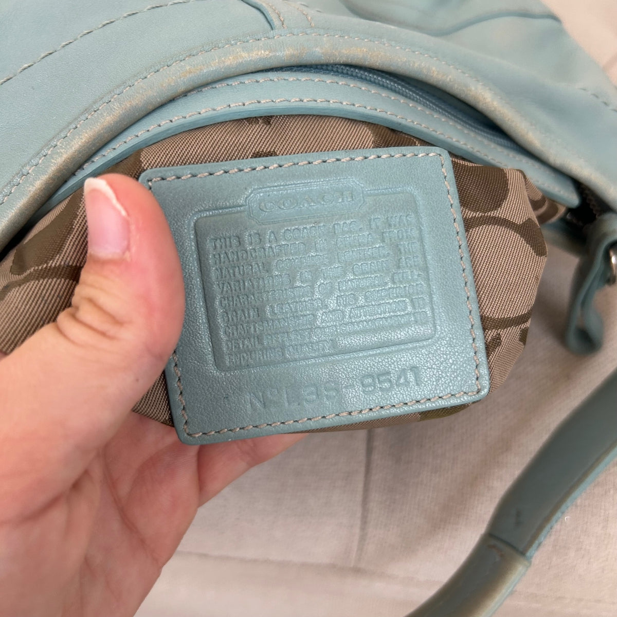 Coach Light Blue Leather Mini Hobo Soho Shoulder Bag L3S-9541